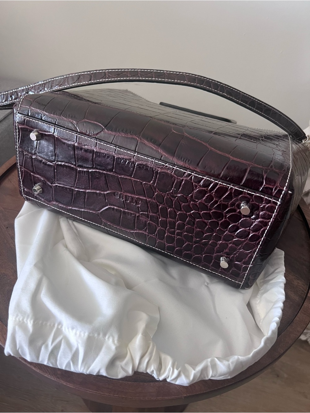 STAUD Croc-Embossed Tote with Pouch - Picture 6 of 6
